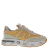 Sneakers Premiata in camoscio e tessuto beige e arancio cassie 6345