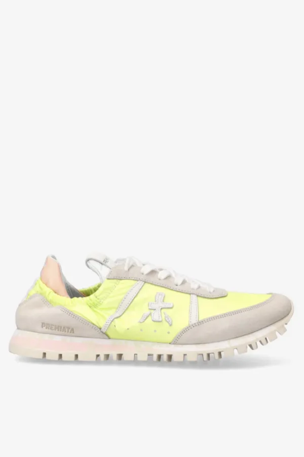 Sneakers Premiata in tessuto e camoscio giallo seand6248