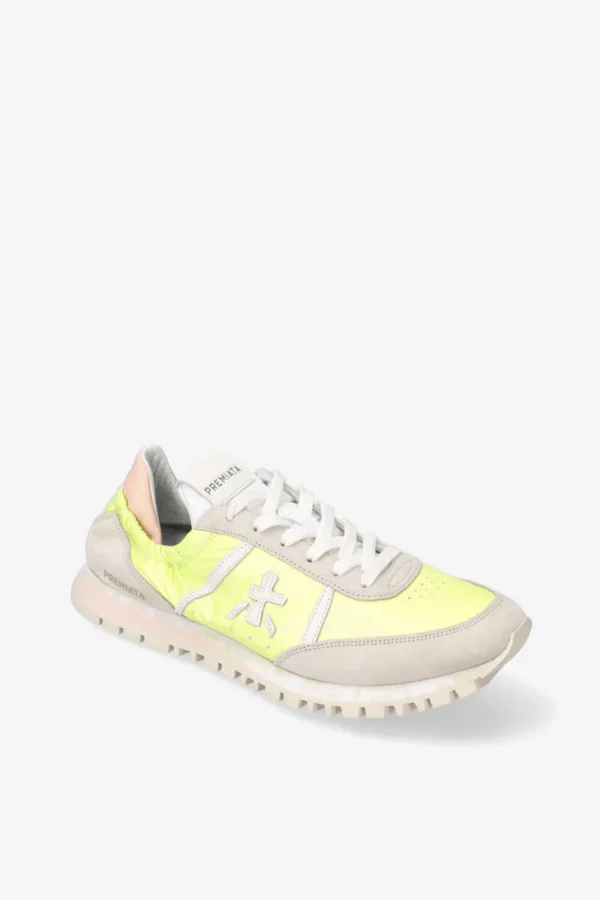 Sneakers Premiata in tessuto e camoscio giallo seand6248