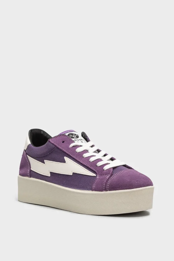 Sneakers Sanyako in tessuto viola e bianco thuw032