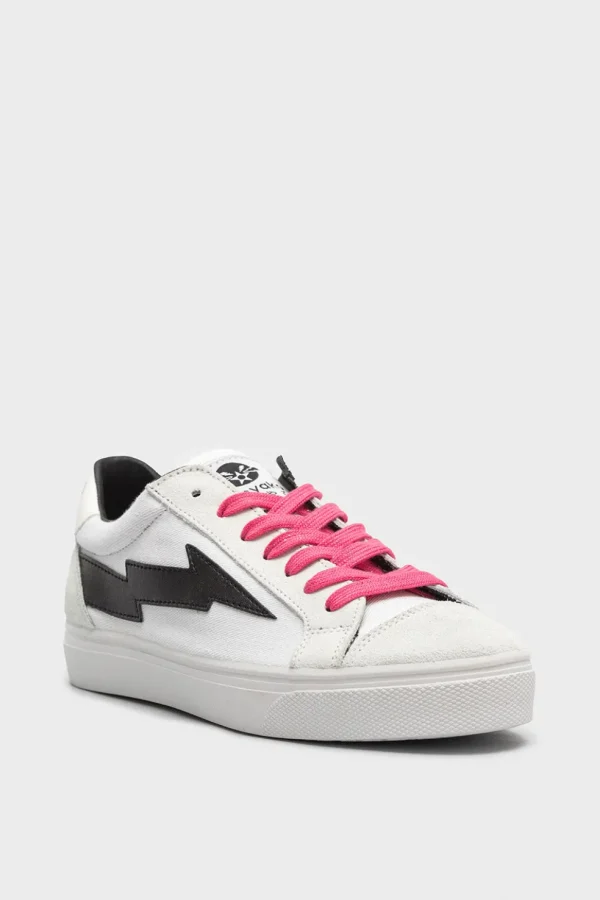 Sneakers Sanyako in tessuto bianco e rosa thul002