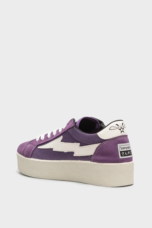 Sneakers Sanyako in tessuto viola e bianco thuw032