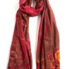 souffle cashmere shaw bordeaux souffle print semi felted shaw