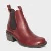 Stivaletto Polacchino Fly London in pelle rosso meme