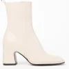 Stivaletto Tronchetto Equitare da donna in pelle color crema ELEANOR