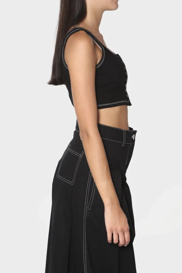 Top Crop Nu Black nero K23 11004