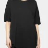 T-shirt Oversize Isabella Clementini in jersey nero i1285