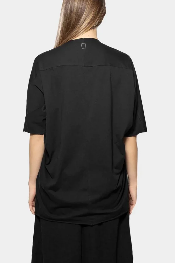 T-shirt Oversize Isabella Clementini in jersey nero i1285